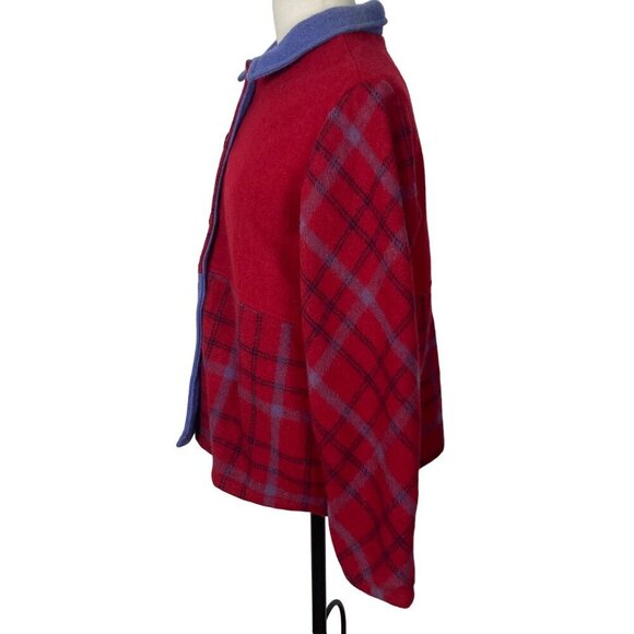 Breckenridge Patchwork Christmas Jacket Womens Petite Large Wool Grandmacore - Picture 6 of 12